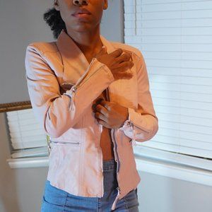 Edgy Feminine Angular Moulded Shoulder Leather Lik